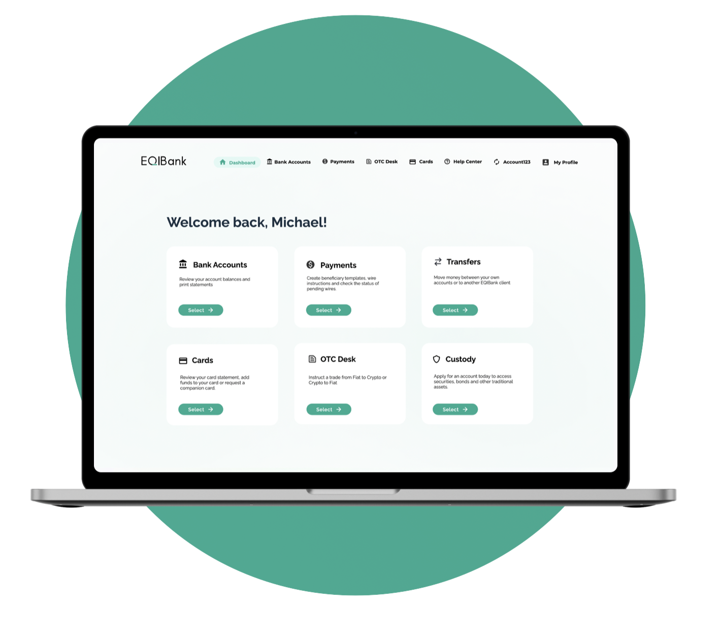 EQIBank dashboard